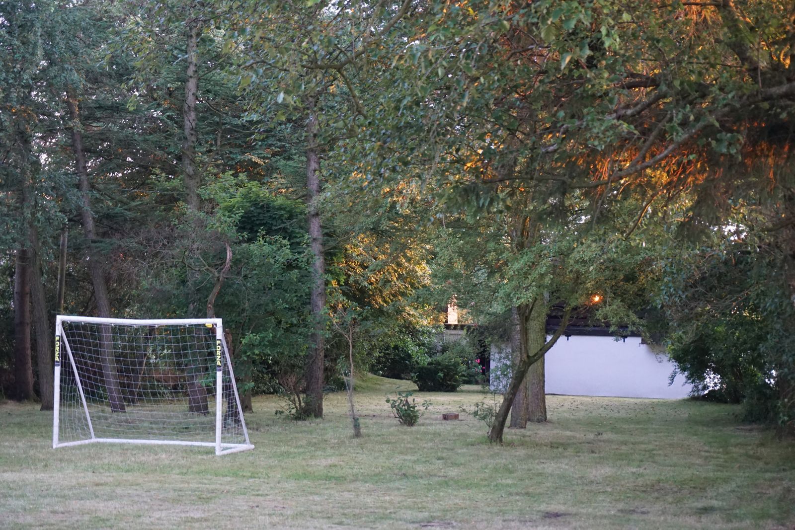 Large garden with football goal