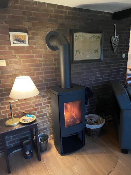 Wood-burning stove in the living room