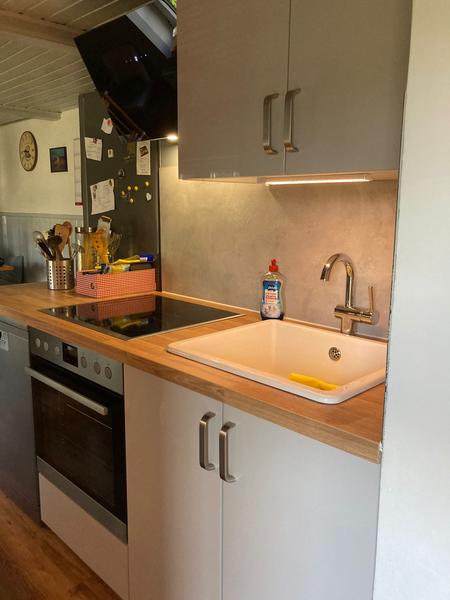 Kitchen with hob and oven