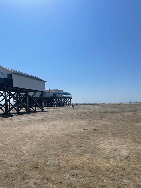 Stilt building on the beach at St. Peter-Ording