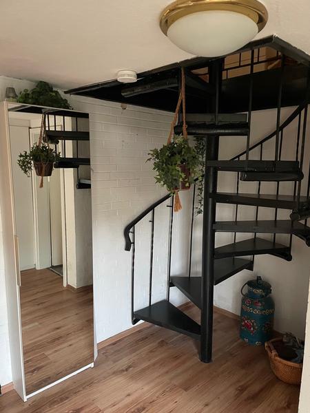 Spiral staircase to the attic floor