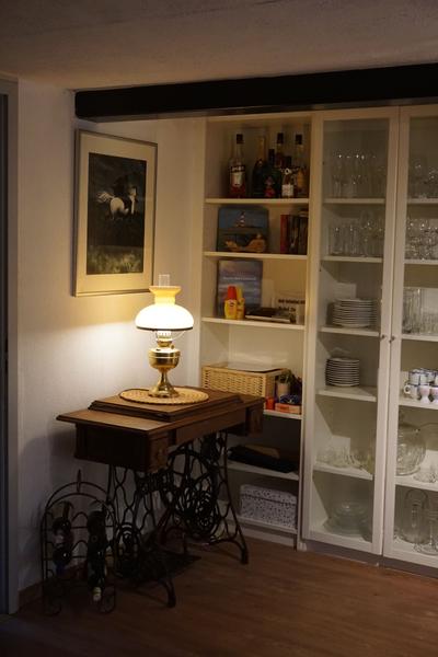 Reading corner with bookshelf